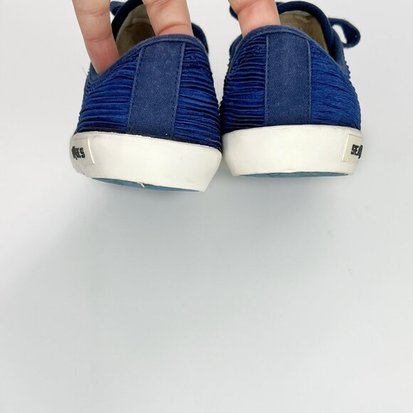 SeaVees Womens 6 Monterey Sneaker Navy Crinkled Satin Casual Shoes - Picture 8 of 11